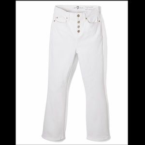 7 For All Mankind High Waist Button Fly Slim Kick Crop Jeans SZ 28